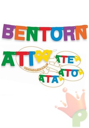 FESTONE BENTORNATA/E/I/O 230X15 CM MULTICOLOR