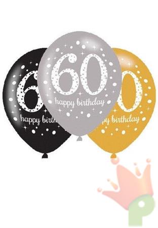 PALLONCINI 60 ANNI HAPPY BIRTHDAY 6 PZ