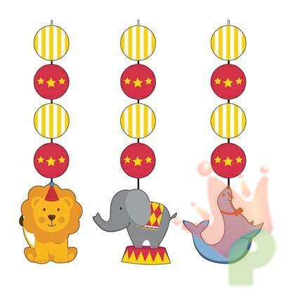 Set 3 pendenti 76 cm Circo Circus Time