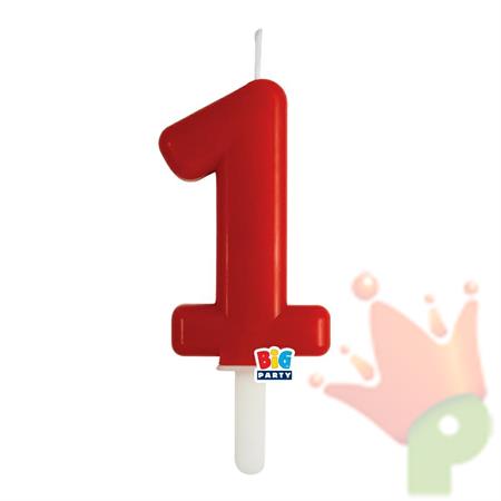 CANDELINA NUMERO 1 ROSSO TINY PLUMP 7 CM