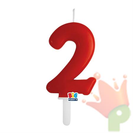 CANDELINA NUMERO 2 ROSSO TINY PLUMP 7 CM