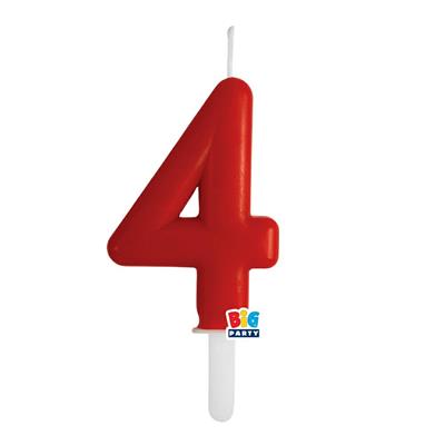 CANDELINA NUMERO 4 ROSSO TINY PLUMP 7 CM