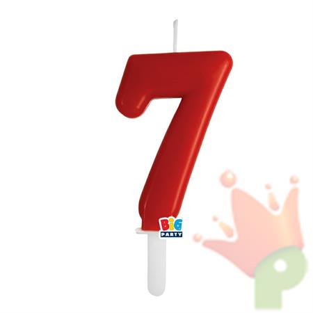 CANDELINA NUMERO 7 ROSSO TINY PLUMP 7 CM