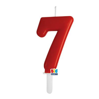 CANDELINA NUMERO 7 ROSSO TINY PLUMP 7 CM
