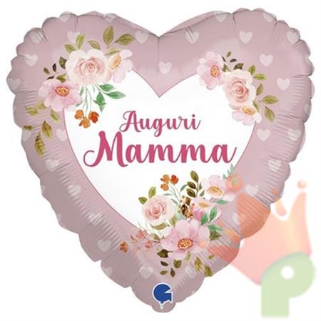 PALLONCINO MYLAR CUORE AUGURI MAMMA