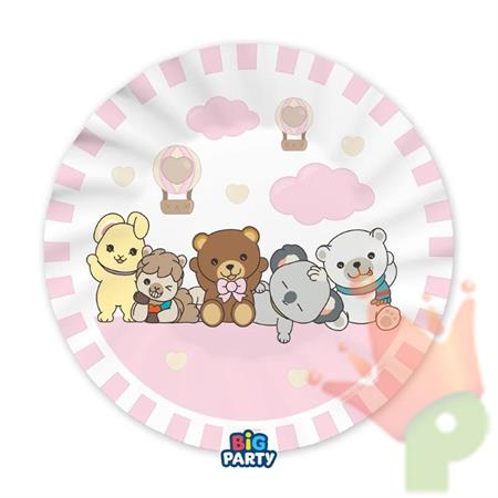 PIATTI TEDDY FRIENDS BY THUN ROSA 25CM 6PZ