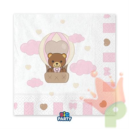 TOVAGLIOLI TEDDY FRIENDS BY THUN ROSA 33X33CM 16PZ