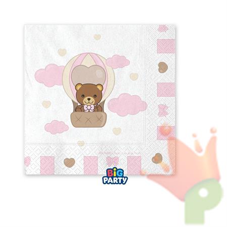 TOVAGLIOLI TEDDY FRIENDS BY THUN ROSA 25X25CM 16PZ