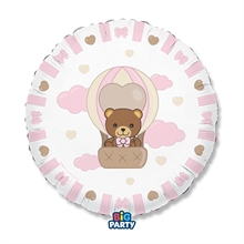 PALLONCINO MYLAR TONDO TEDDY FRIENDS BY THUN ROSA 45CM