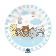 PIATTI TEDDY FRIENDS BY THUN CELESTE 25CM 6PZ