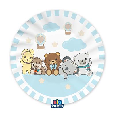 PIATTI TEDDY FRIENDS BY THUN CELESTE 25CM 6PZ