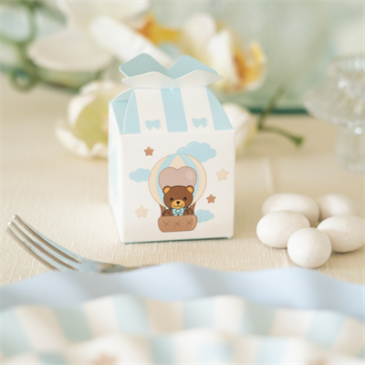SCATOLINE CUBETTO TEDDY FRIENDS BY THUN CELESTE 10PZ