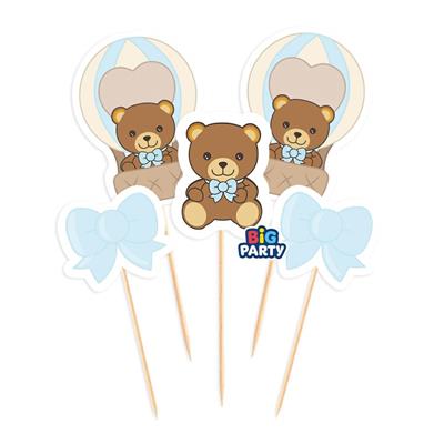 MINI CAKE TOPPER TEDDY FRIENDS BY THUN CELESTE 5PZ