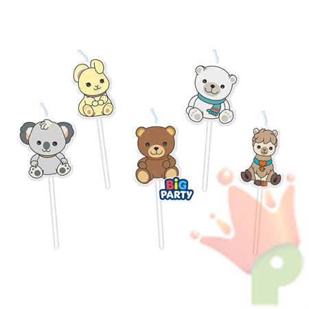 CANDELINE PICKS TEDDY FRIENDS BY THUN 8CM 5PZ