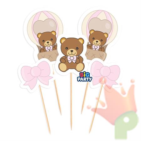MINI CAKE TOPPER TEDDY FRIENDS BY THUN ROSA 5PZ