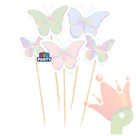 MINI CAKE TOPPER FARFALLE 5PZ