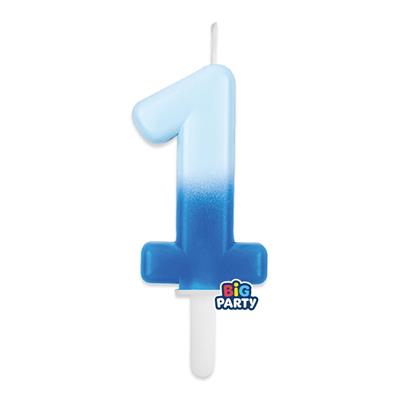CANDELINA TINY PLUMP NUMERO 1 OCEANO 7CM