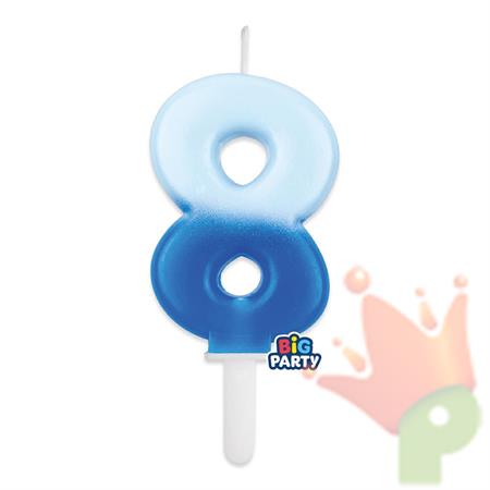 CANDELINA TINY PLUMP NUMERO 8 OCEANO 7CM