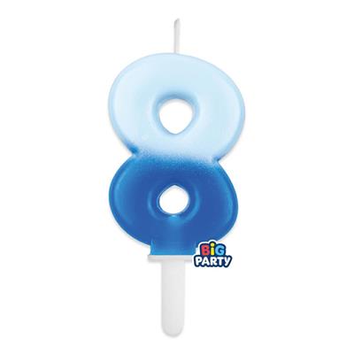 CANDELINA TINY PLUMP NUMERO 8 OCEANO 7CM