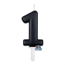 CANDELINA TINY PLUMP NUMERO 1 NERO 7CM