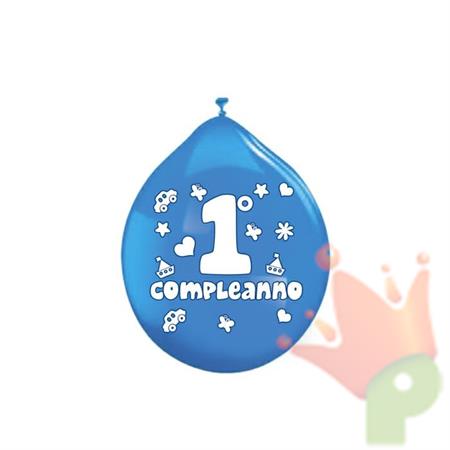 PALLONCINI 10INCH - 26CM PRIMO COMPLEANNO CELESTE 20PZ