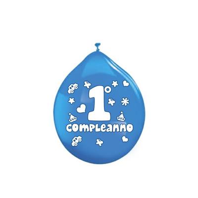 PALLONCINI 10INCH - 26CM PRIMO COMPLEANNO CELESTE 20PZ
