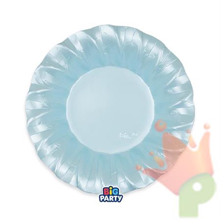 PIATTI FONDI WAVY CELESTE PERLATO 24CM 6PZ