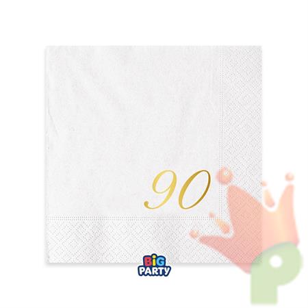 TOVAGLIOLI NUMERO 90 BIANCO 25X25CM 16PZ