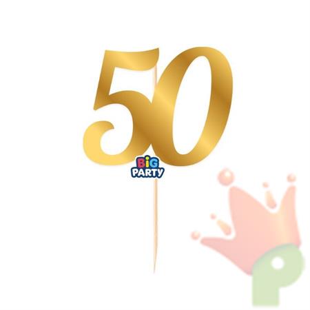 MINI CAKE TOPPER NUMERO 50 ORO METALLIZZATO