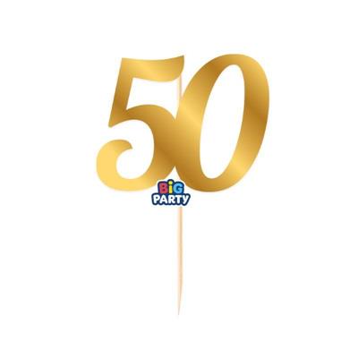 MINI CAKE TOPPER NUMERO 50 ORO METALLIZZATO