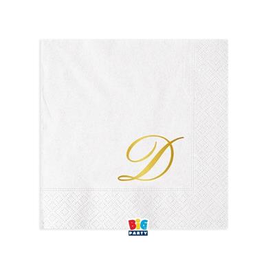 TOVAGLIOLI LETTERA D BIANCO 25X25CM 16PZ
