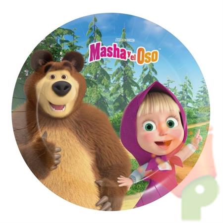PIATTI MASHA E ORSO 18CM 8PZ