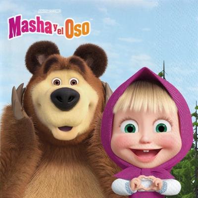 TOVAGLIOLI MASHA E ORSO 33X33CM 20PZ