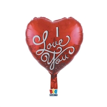 PALLONCINO MYLAR CUORE I LOVE YOU ROSSO 45CM