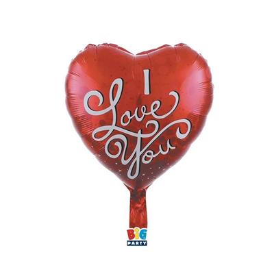 PALLONCINO MYLAR CUORE I LOVE YOU ROSSO 45CM