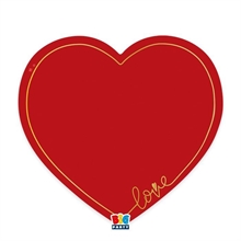 SOTTOPIATTI A CUORE CON SCRITTA LOVE ROSSO 32CM 4PZ