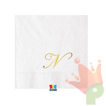TOVAGLIOLI LETTERA N BIANCO 25X25CM 16PZ