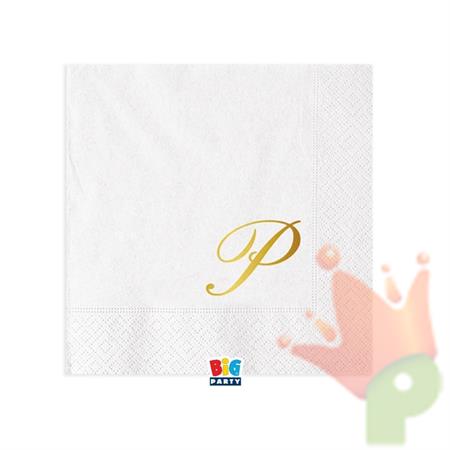 TOVAGLIOLI LETTERA P BIANCO 25X25CM 16PZ