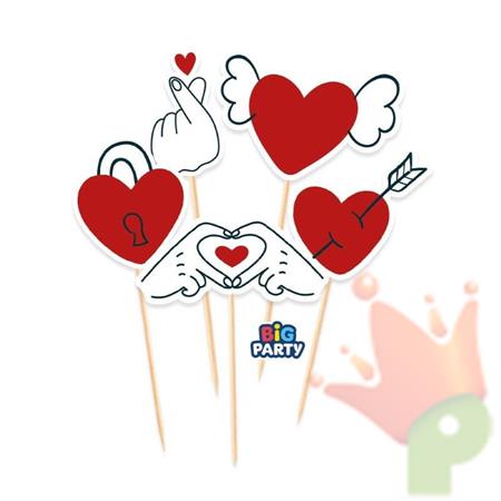 MINI CAKE TOPPER LOVE 5PZ