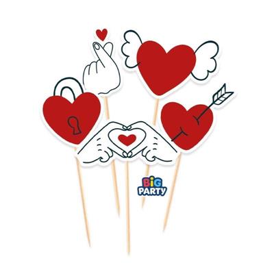 MINI CAKE TOPPER LOVE 5PZ