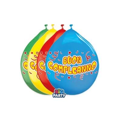 PALLONCINI BUON COMPLEANNO 10INCH 25CM 10PZ