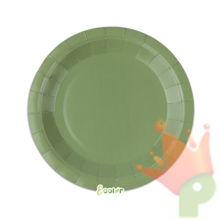 PIATTI ECOLOR VERDE OLIVA 24CM 25PZ