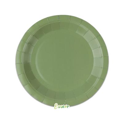 PIATTI ECOLOR VERDE OLIVA 24CM 25PZ