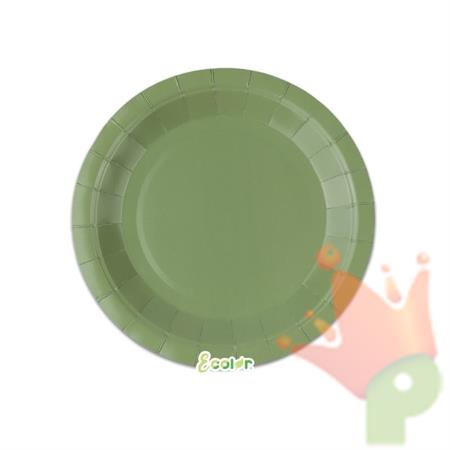 PIATTI ECOLOR VERDE OLIVA 18CM 25PZ