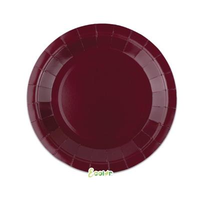 PIATTI ECOLOR BORDEAUX 24CM 25PZ