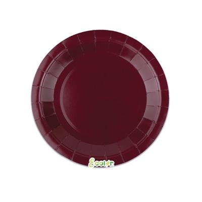 PIATTI ECOLOR BORDEAUX 18CM 25PZ