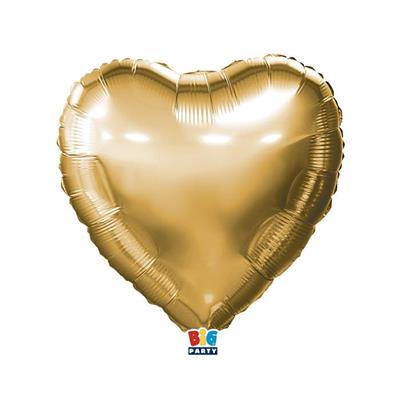 PALLONCINO MYLAR CUORE ORO METALLIZZATO 18INCH