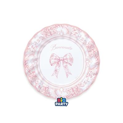 PIATTI BENVENUTA FIOCCO VINTAGE ROSA 20CM 6PZ