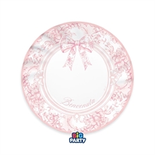 PIATTI BENVENUTA FIOCCO VINTAGE ROSA 25CM 6PZ