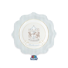 PIATTI BATTESIMO CARILLON CELESTE 20CM 6PZ